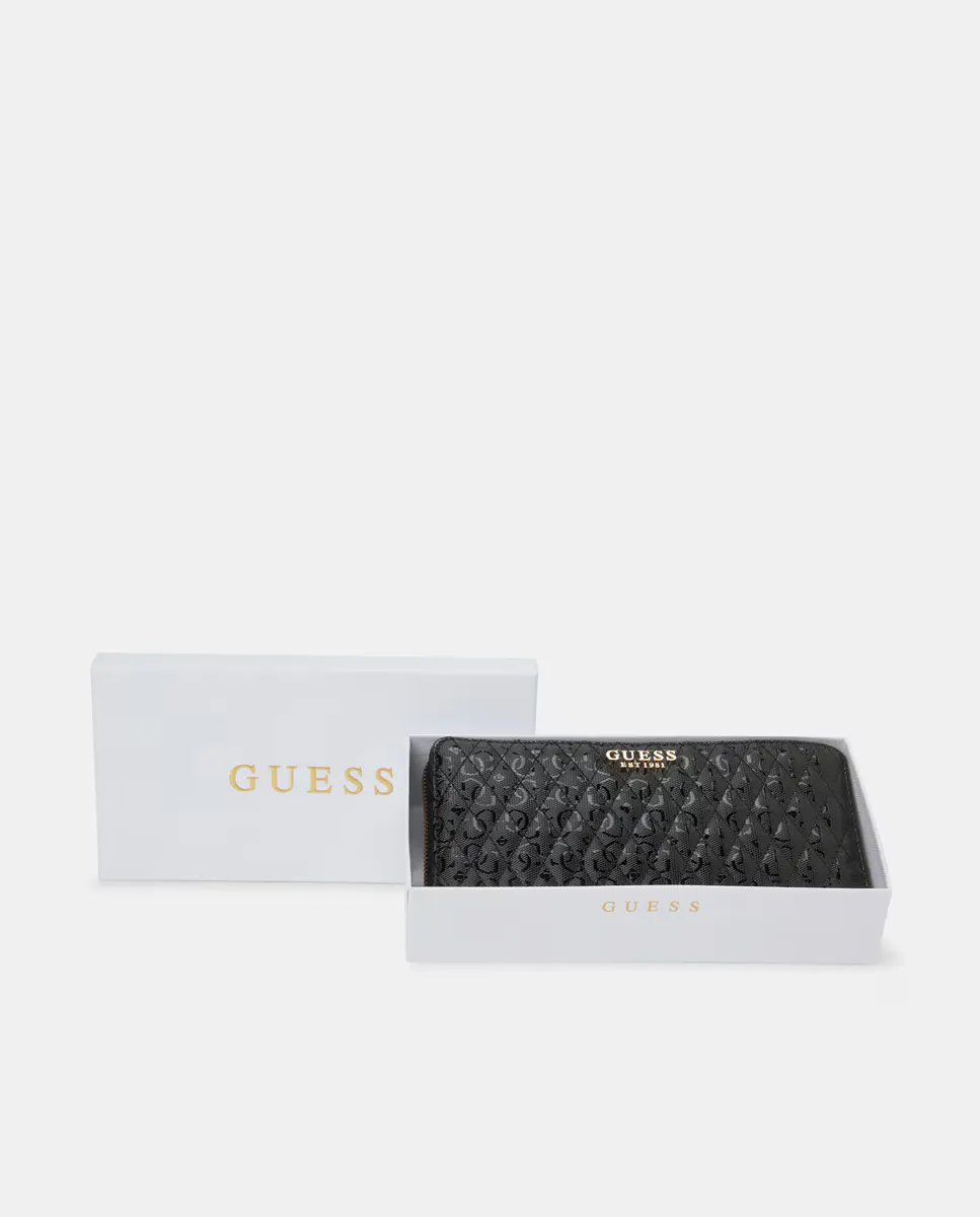 

Кошелек на молнии и ручке Guess, чёрный