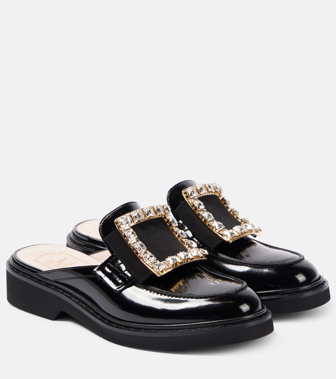 Украшенные кожаные мюли Viv' Rangers Roger Vivier, Nero