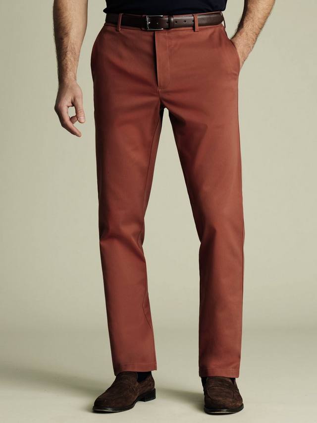

Идеальные хлопчатобумажные брюки без железа Charles Tyrwhitt, цвет Rust