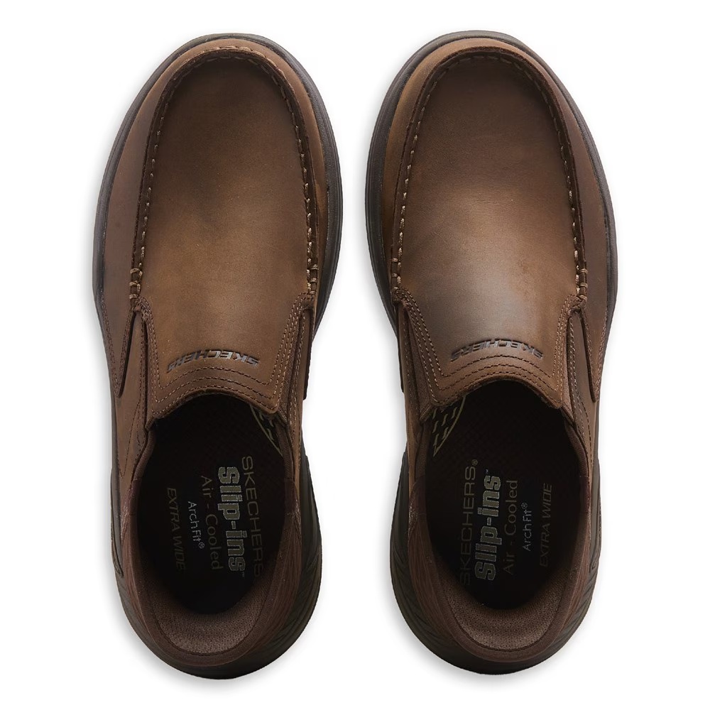 Туфли без шнурков с арочной поддержкой Skechers Slip-Ins Arch Fit Motley Leather, cocoa brown — фото 4