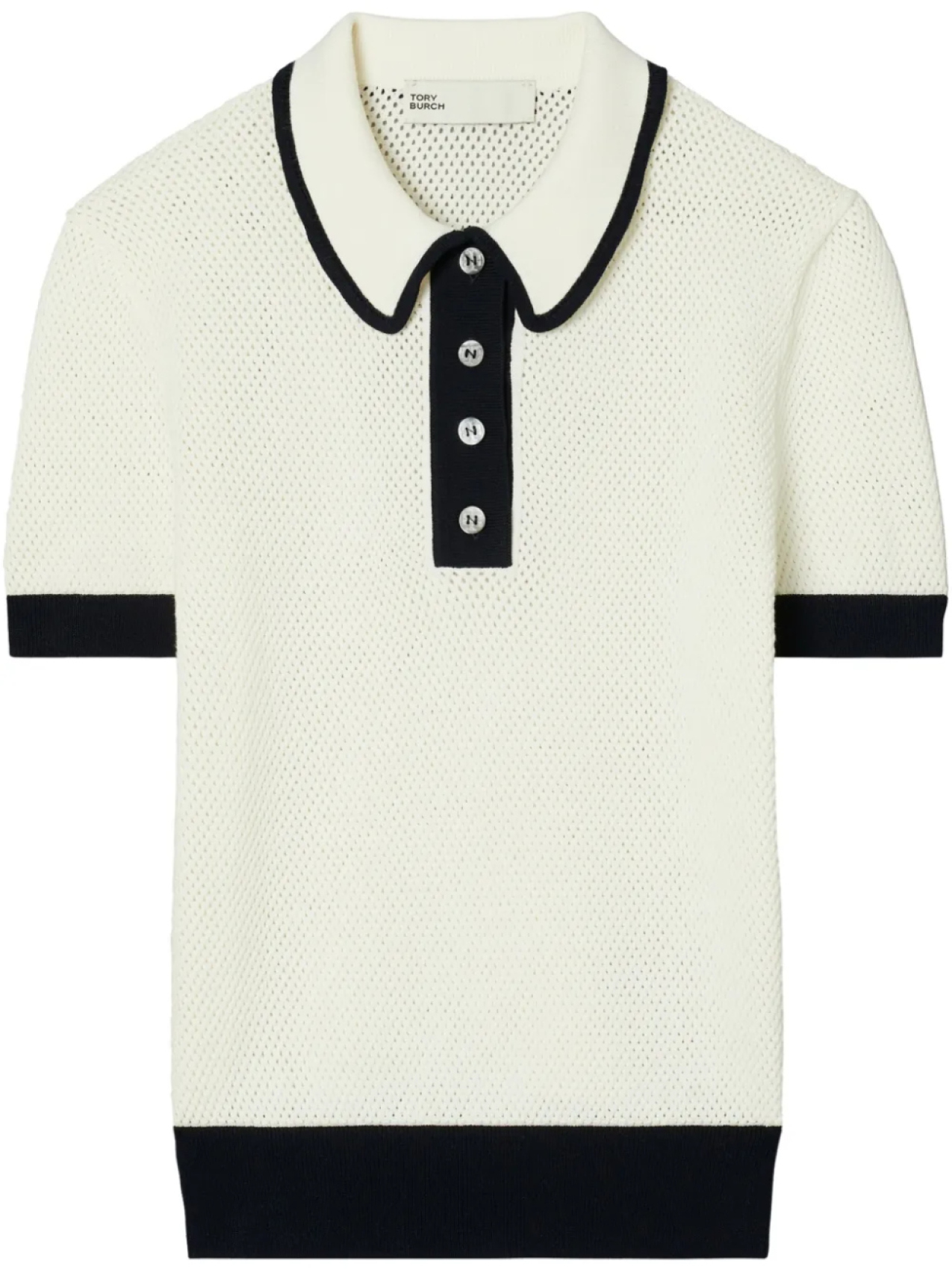 

Tory Burch сетчатая рубашка поло, нейтральный