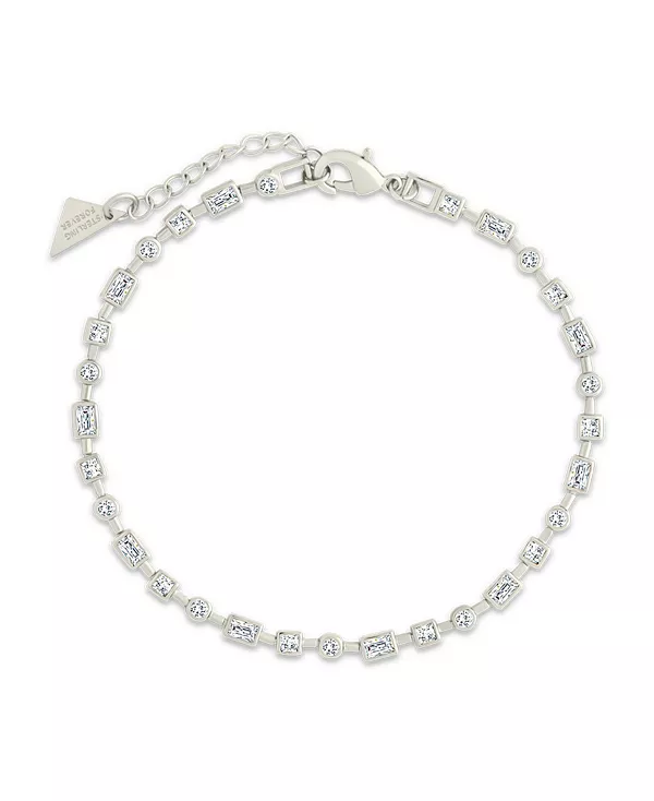 

Теннисный браслет Camden с кубическим цирконием и шахматным узором Sterling Forever, silver