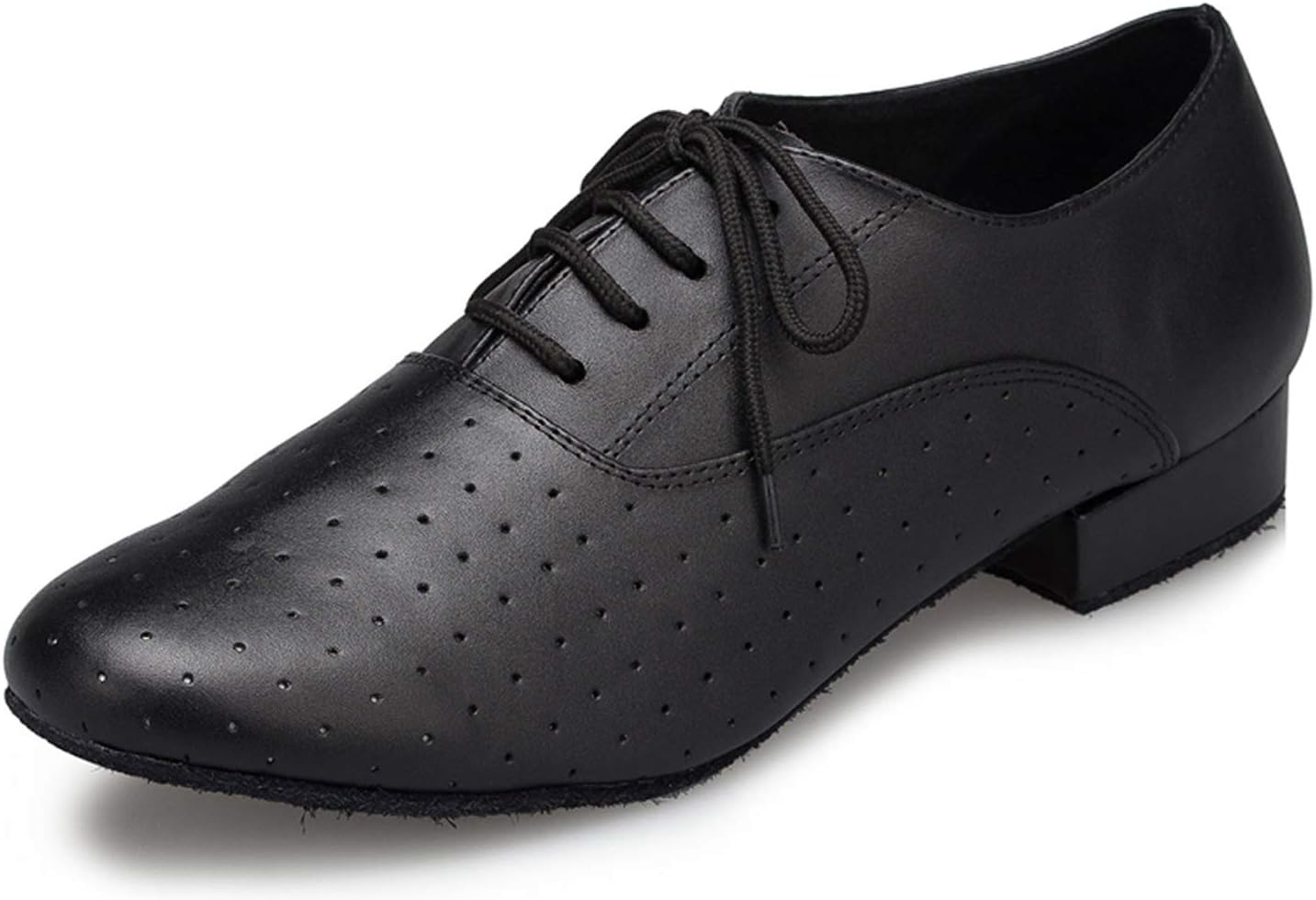 

Мужские танцевальные туфли Honeystore на шнуровке, из кожи, для современного танго, джаза, бальных и латинских танцев, черный