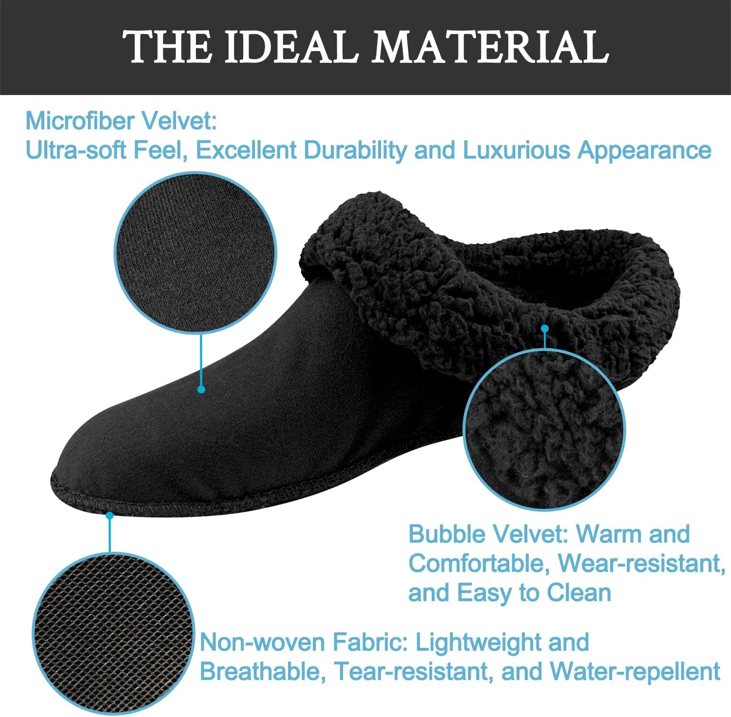 Вкладыши Endoto Fuzzy Liner для сабо Crocs, сменные теплые пушистые носки-утеплители для Croc (черный) — фото 2