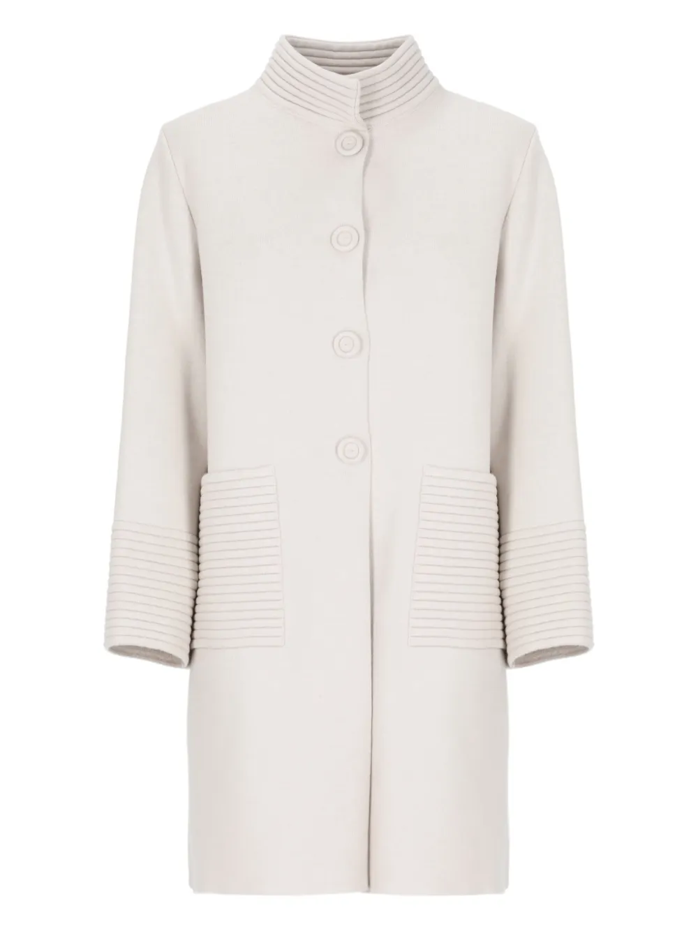 

Пальто с высоким воротником и накладными карманами D.Exterior, нейтральный