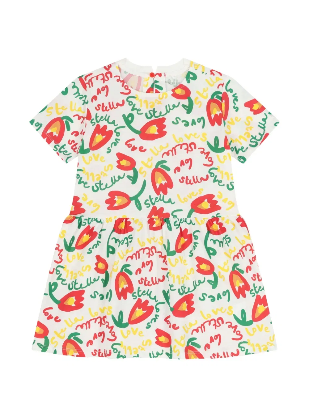 Платье с цветочным принтом Stella Mccartney Kids, белый
