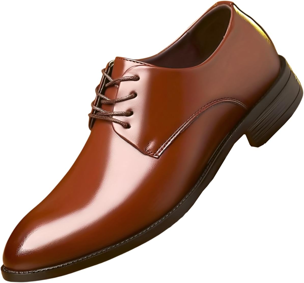 

Мужские классические кожаные туфли Santimon, формальные с шнуровкой, элегантные оксфорды для работы, свадьбы и деловых мероприятий, коричневый