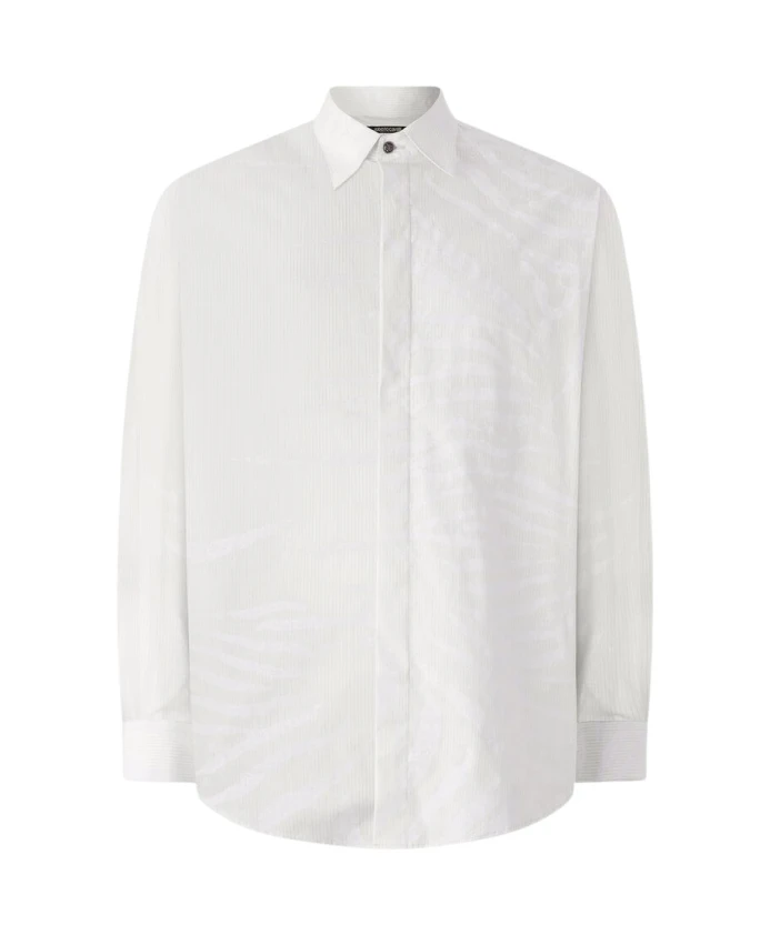 

Шелковая рубашка с тигровым принтом Roberto Cavalli, белый