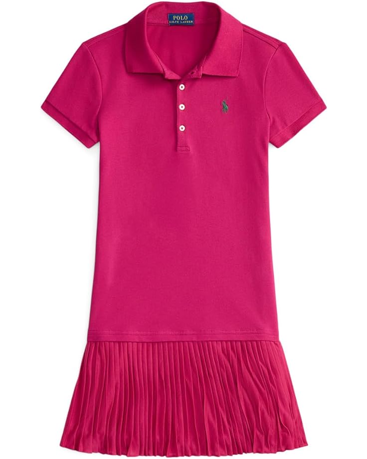 

Платье Polo Ralph Lauren Kids Pleated Stretch Mesh Polo Dress, цвет Preppy Pink
