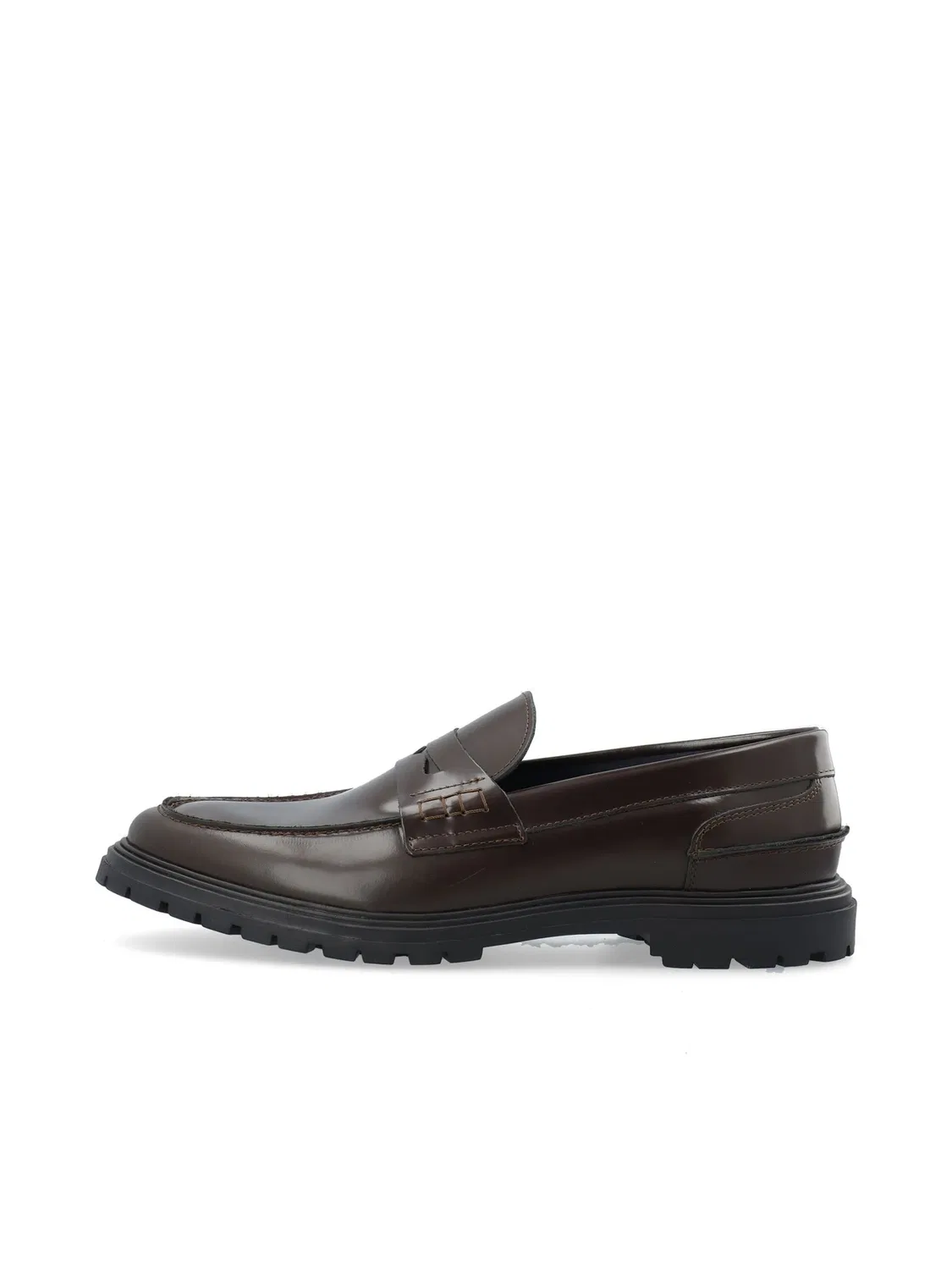 Мокасины Penny Loafer из кожи Bianco темно-коричневые