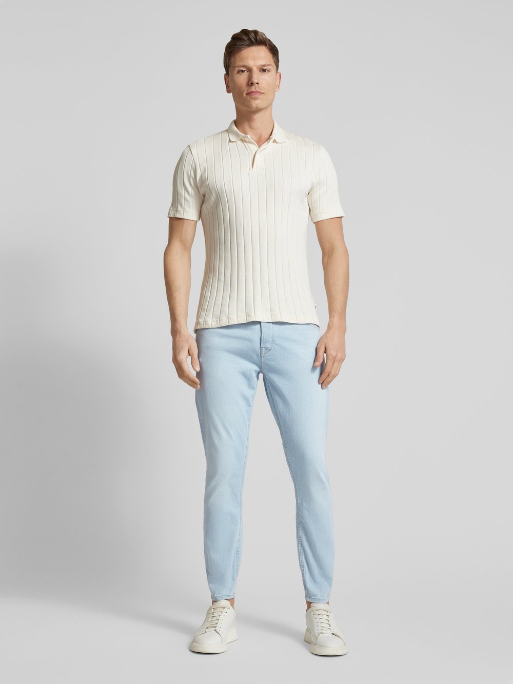 

Джинсы Slim fit с 5 карманами, модель «Alex» GABBA, светло-голубой