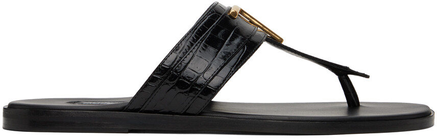

Черные сандалии Croc Brighton Tom Ford