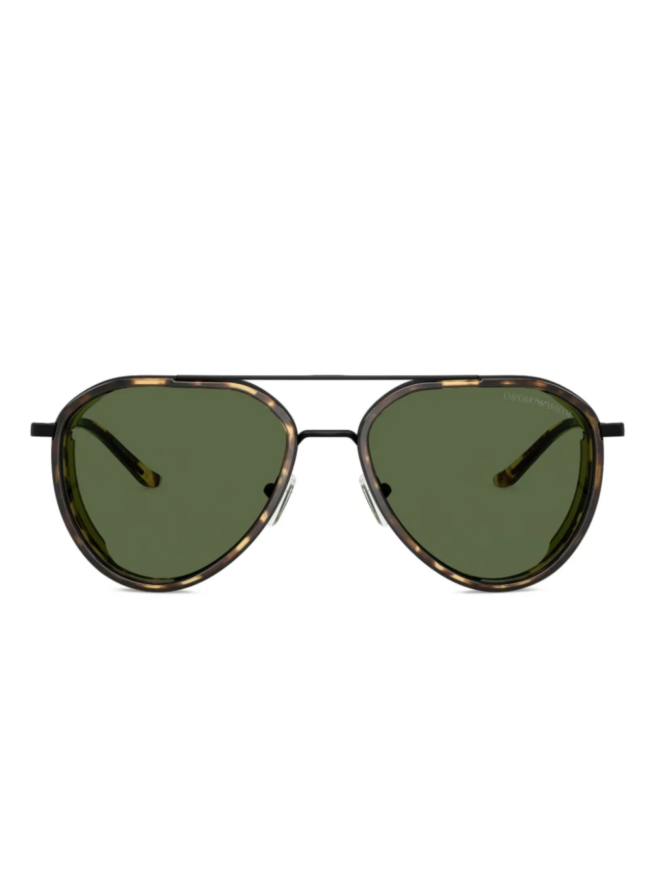 

Emporio Armani double-bridge солнцезащитные очки, черный