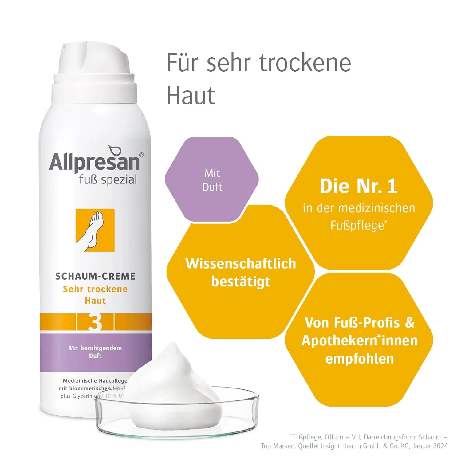 Крем-пена для очень сухой кожи ног Allpresan Fuß Spezial No. 3 с ароматом, 125 мл (2 шт.) Allpresan — фото 3