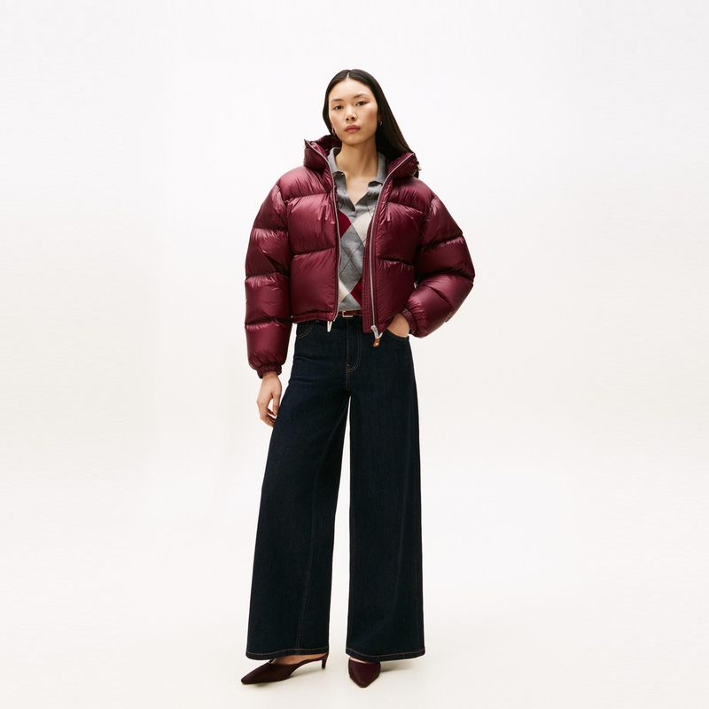Женская пуховая куртка Tommy Hilfiger, бордовый — фото 3