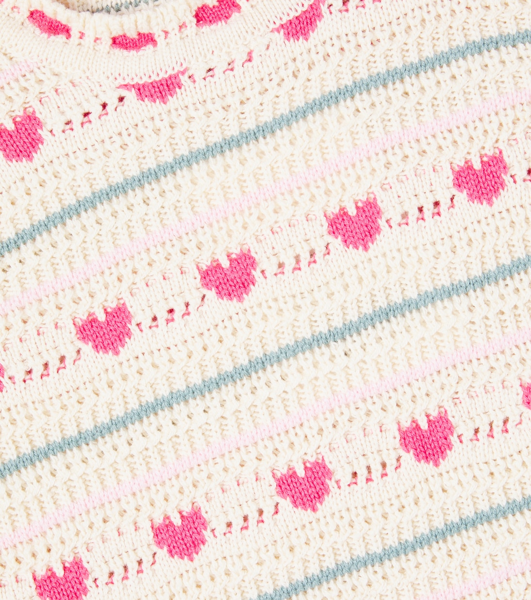 Жилет Джози из хлопка и шерсти крючком Bebe Organic, Heart Knit — фото 2