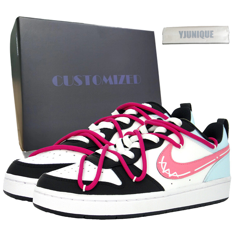 

Кроссовки Nike Court Borough Skateboard Shoes Women's Low-Top Pink, черный
