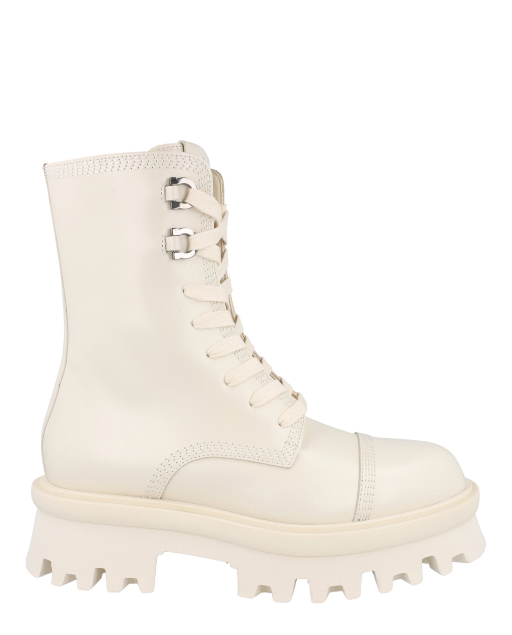 Кожаные боевые ботинки Kira Salvatore Ferragamo, белый