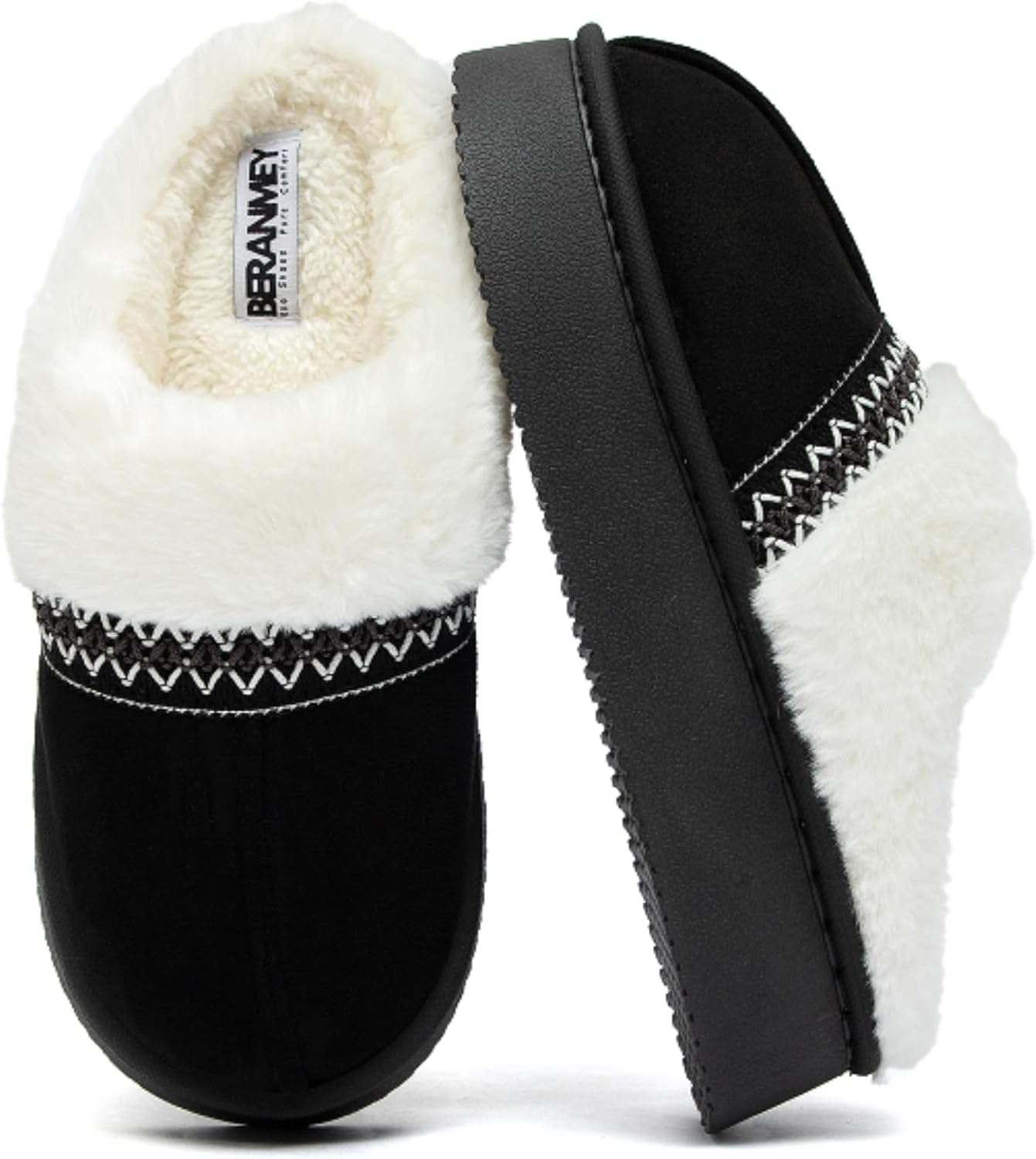 

Женские домашние тапочки из искусственного меха с эффектом памяти, нескользящие, теплые, пушистые, мягкие, унисекс, без застежек Generic, черный