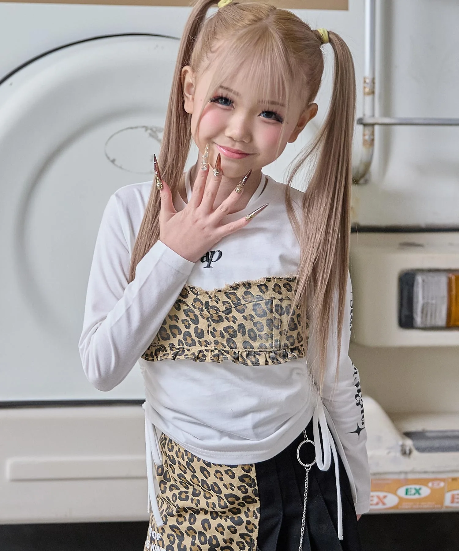 Детский топ с эффектом многослойности ANAP kids Bisutie Mie Sharing Tops бежевый