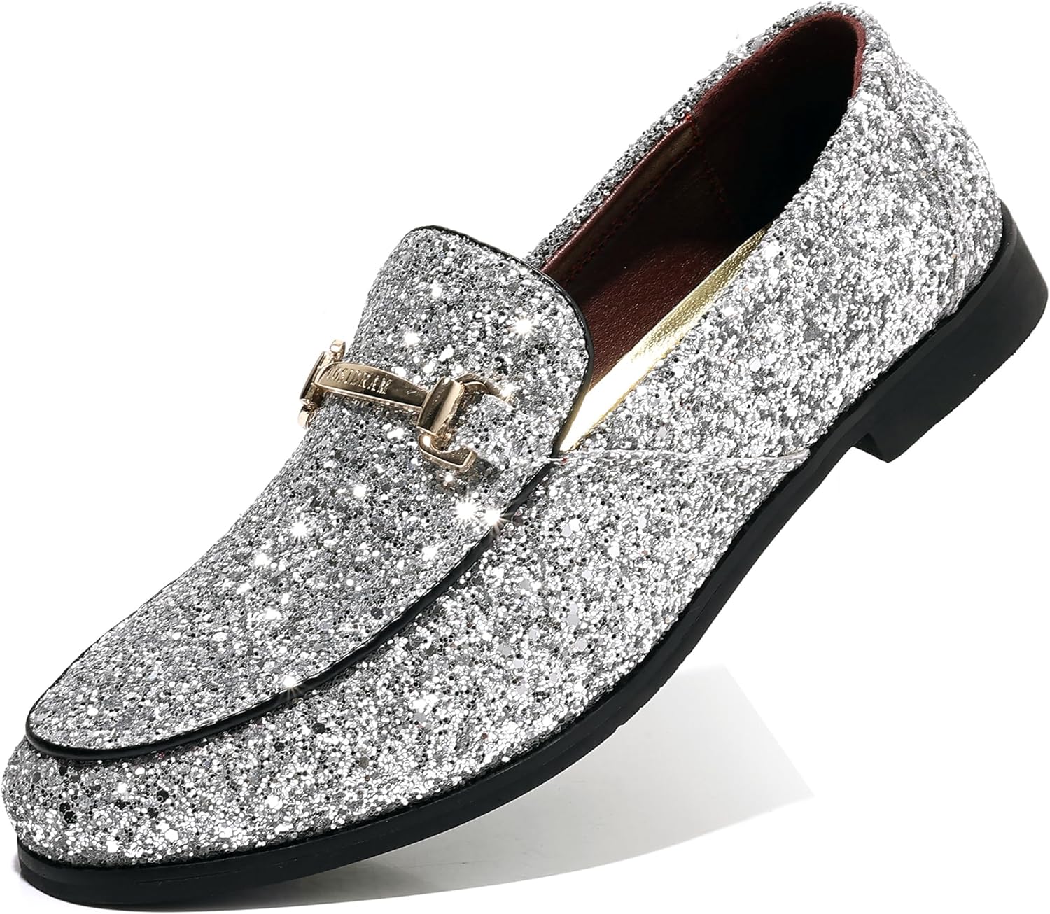 

Мужские блестящие туфли COSIDRAM с металлическими пайетками, роскошные лоферы с золотой пряжкой, слипоны для свадеб и вечеринок