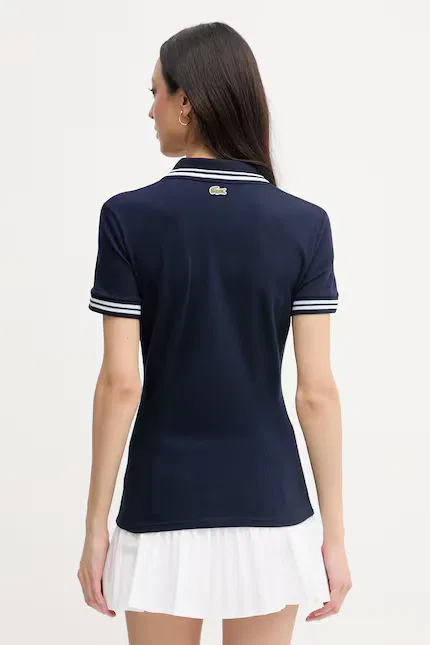 Поло Lacoste Эластичное Хлопковое, Синее — фото 3