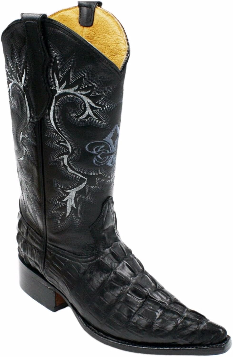 

Роскошные кожаные ковбойские сапоги Dona Michi с крокодиловой спинкой, двойным носком и ручной работой, черный