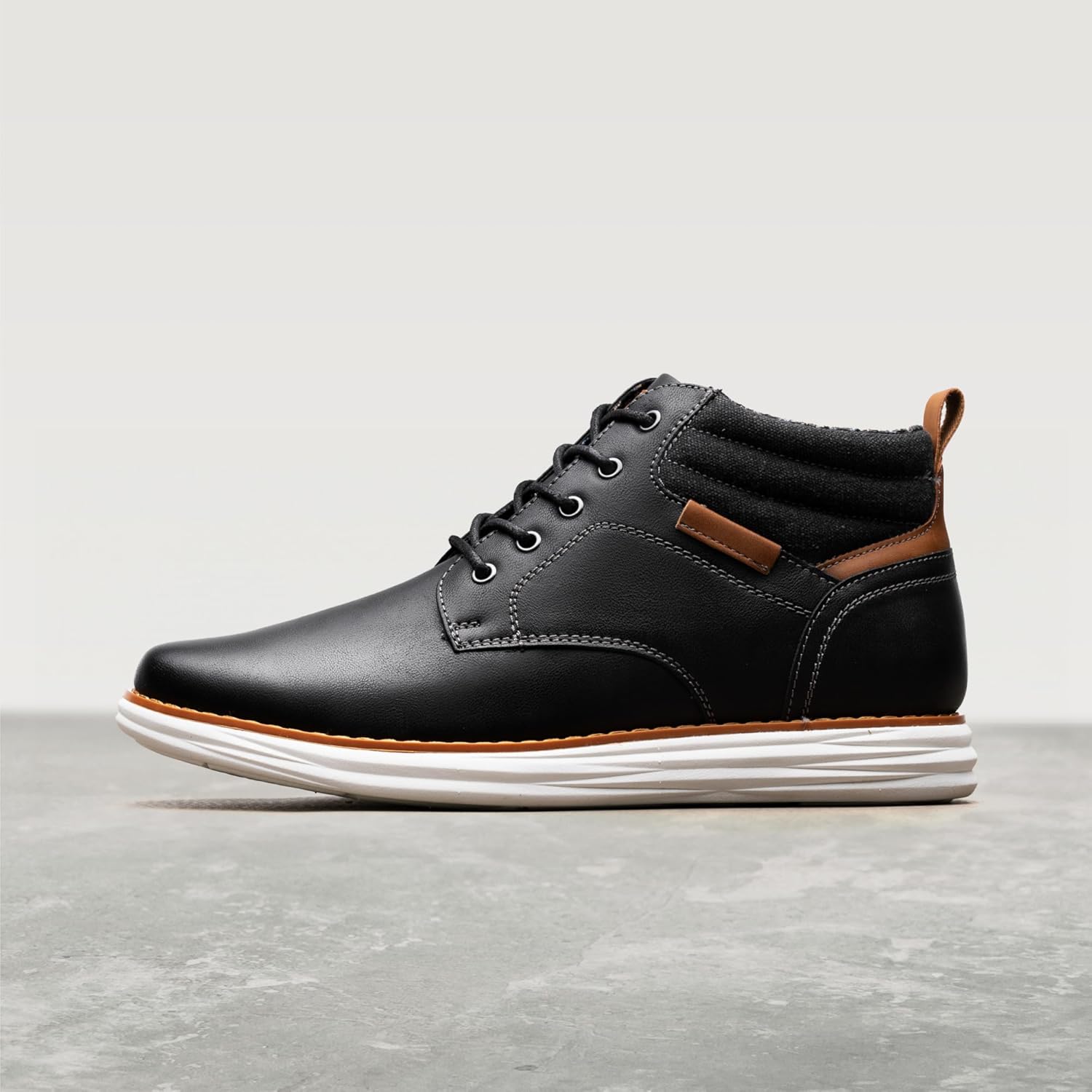 Мужские полуботинки Bruno Marc Mid Top Chukka со шнуровкой, черный — фото 3