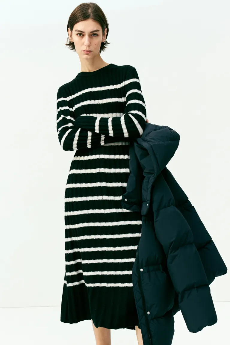 

Платье из эластичного трикотажа H&M, черный