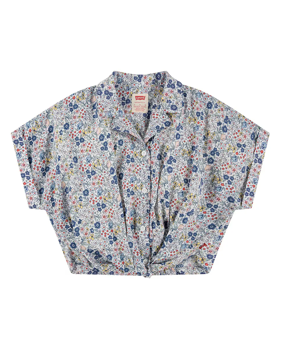 

Levi's Floral Twist Футболка на пуговицах для девочек, белый