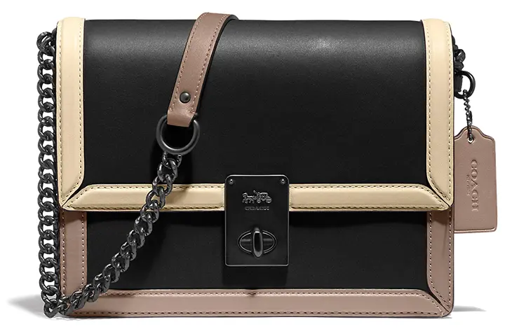 

COACH Кожаная сумка через плечо женская черная белая
