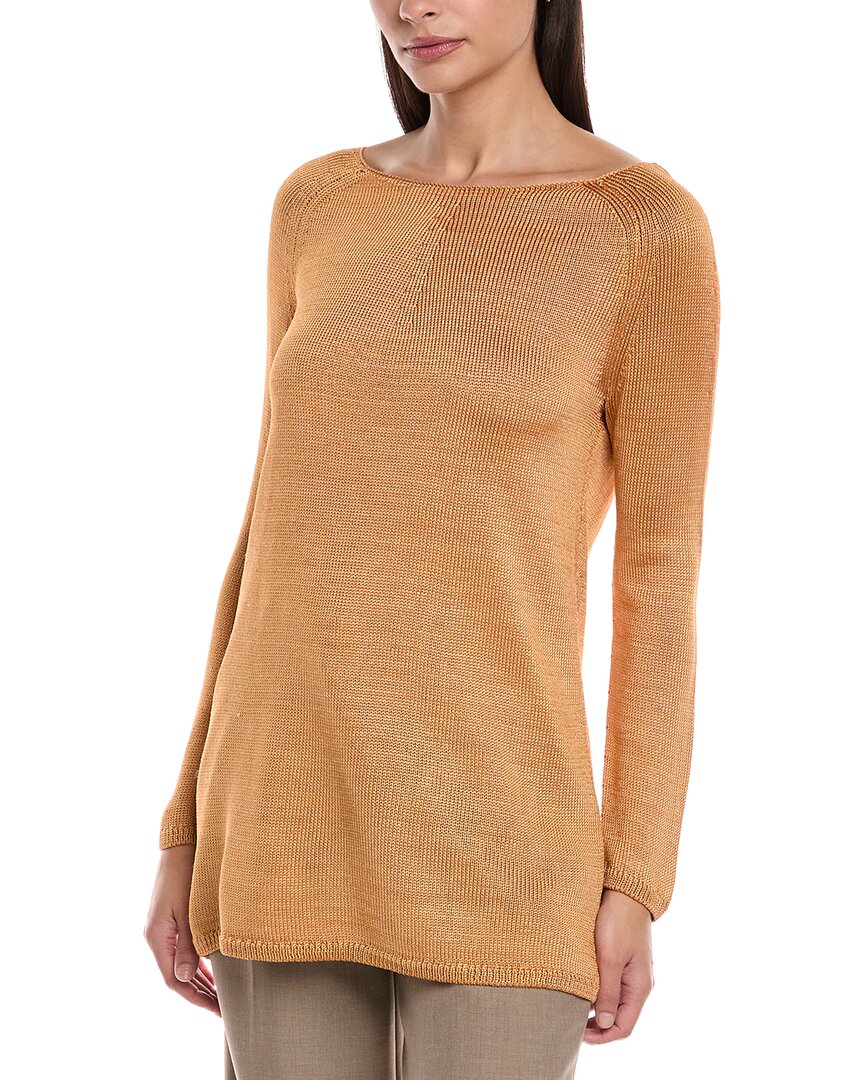 

Lafayette 148 New York Свитер из шелка с лодочным вырезом, оранжевый