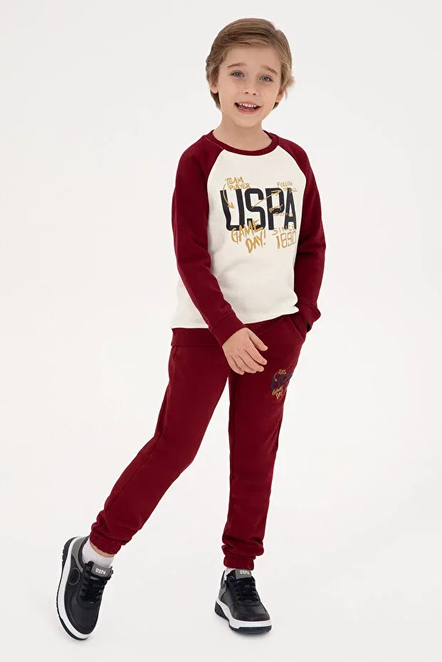 Детские свитшот для мальчиков с длинным рукавом U.S. Polo Assn., Burgundy — фото 2
