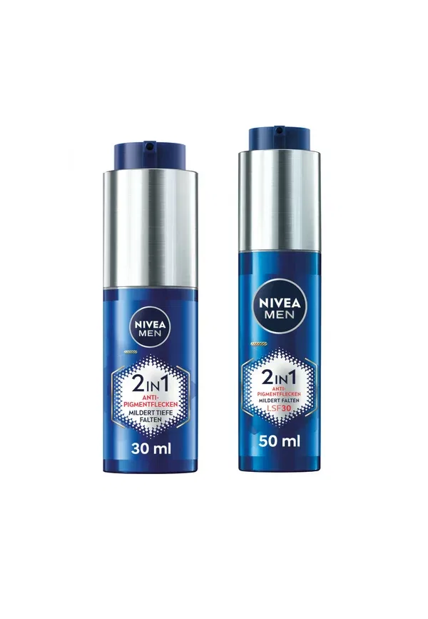 Набор сыворотка и крем 2в1 Anti-age 2in1 power serum 30ml + 24h feuchtigkeitscreme 50ml lsf30 Nivea Men 80 мл