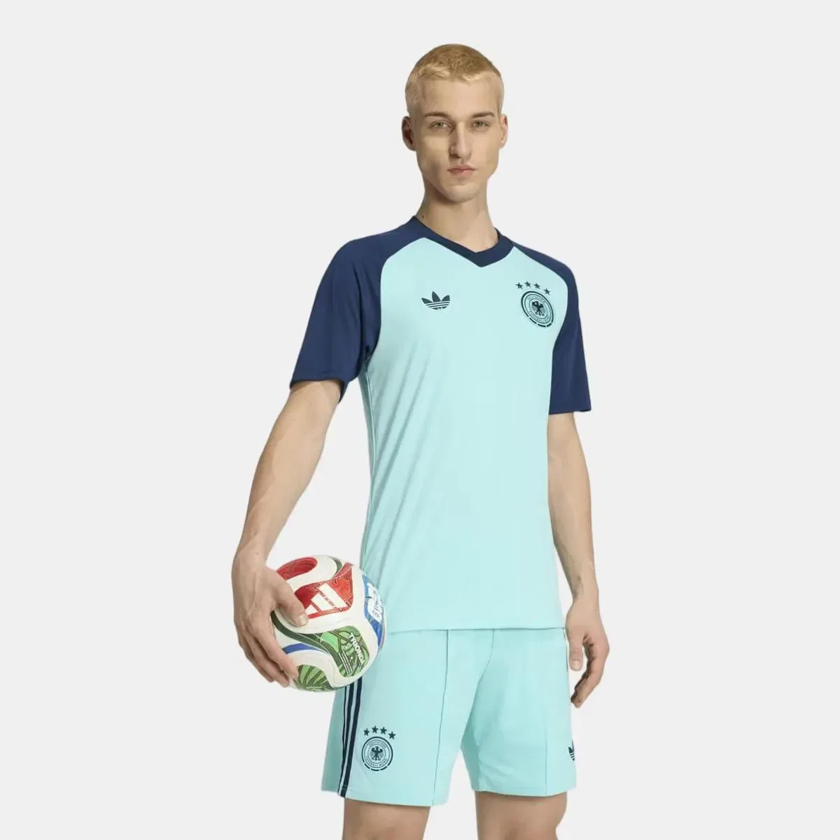 Мужская футболка с принтом Alemania Mundial 2026 Pre Match adidas, Azul