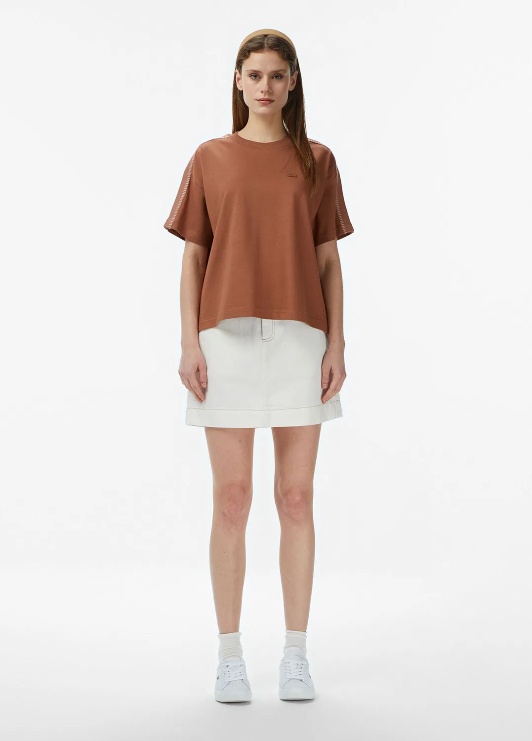 Футболка Lacoste Loose Fit, коричневый — фото 3