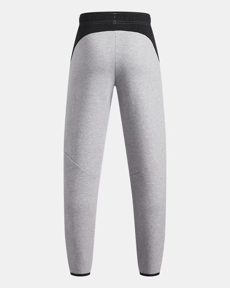 Детские джоггеры для мальчиков 63,5 см из мягкого двойного трикотажа UA Unstoppable Fleece UnderArmour, Mod Gray Light Heather/Black — фото 2