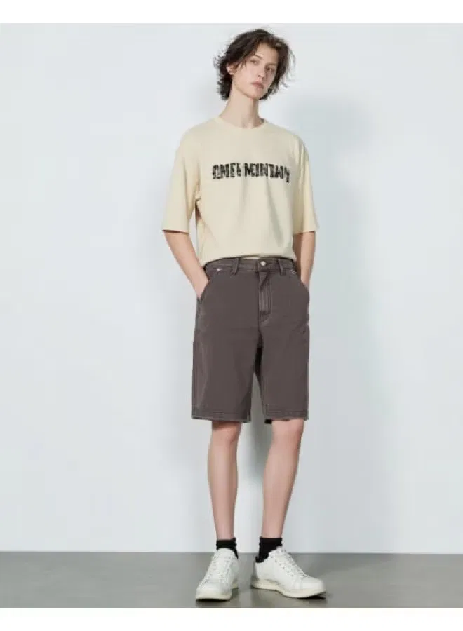 Шорты карго джинсовые с эффектом потертости Zara, коричневый