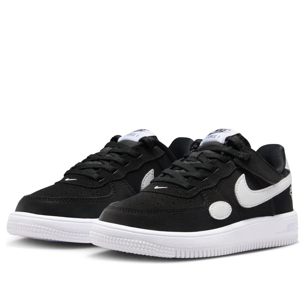 Детские кроссовки с шнуровкой Nike Air Force 1 Low Black White, черный — фото 2