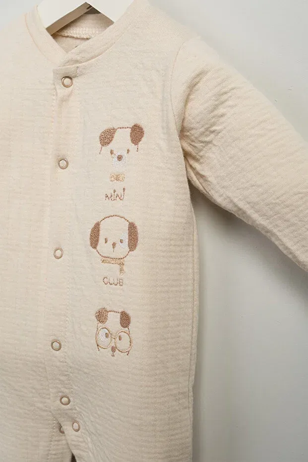 Детский комплект одежды для новорожденных с принтом Bebitof, Beige — фото 3
