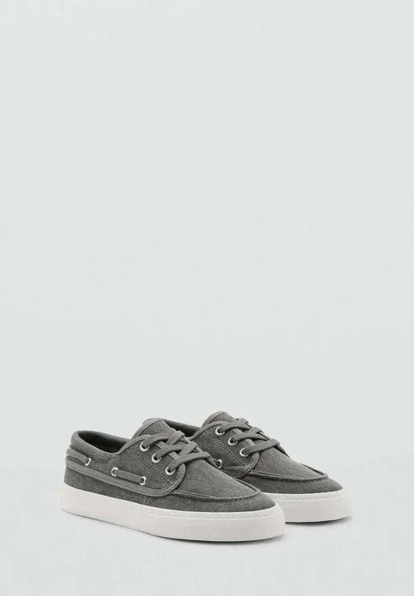 Детские лодочные туфли Mango Kids, серый — фото 3