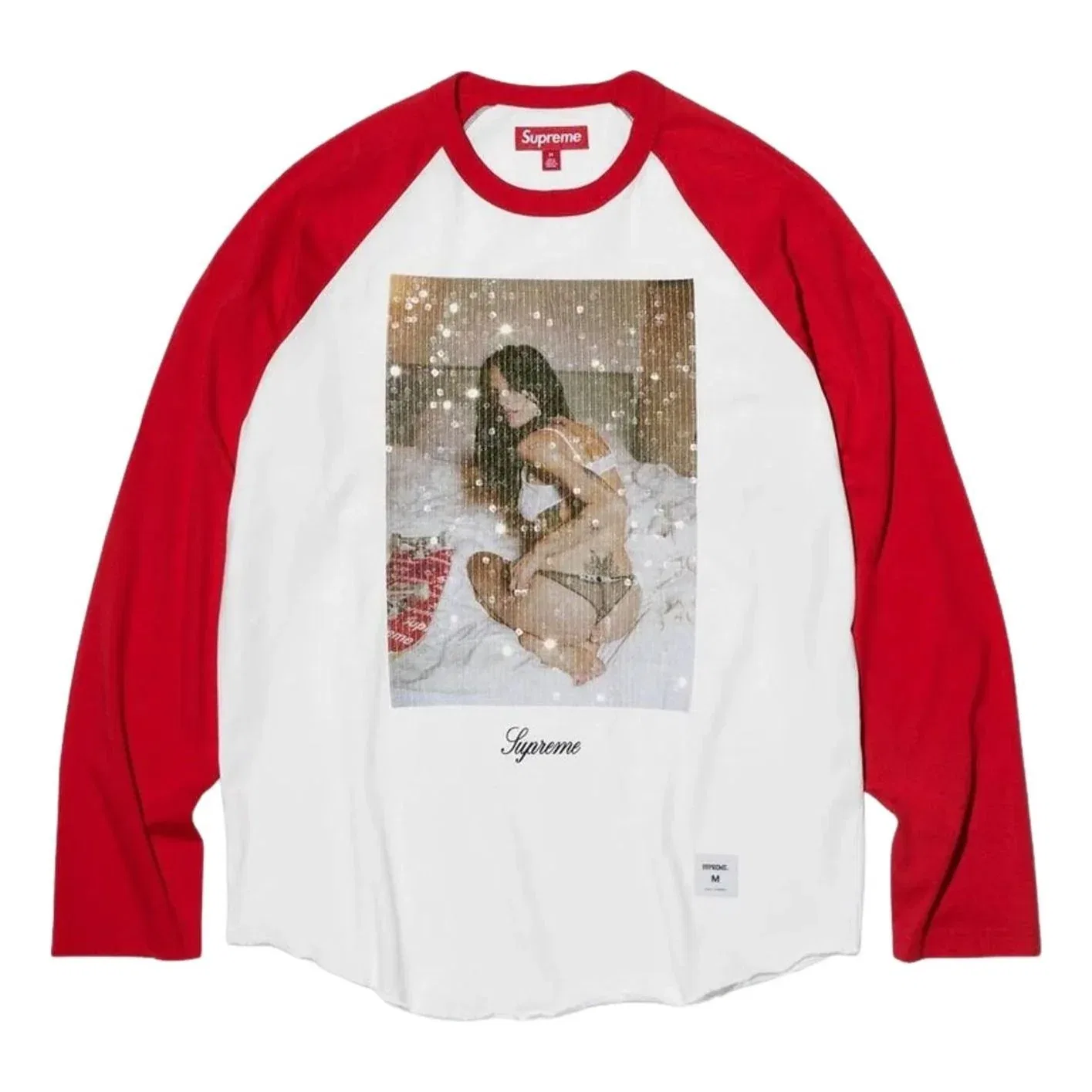 Мужская футболка Larry Clark FW26 Sequin Raglan L/S T-Shirt 'Red' Supreme, красный
