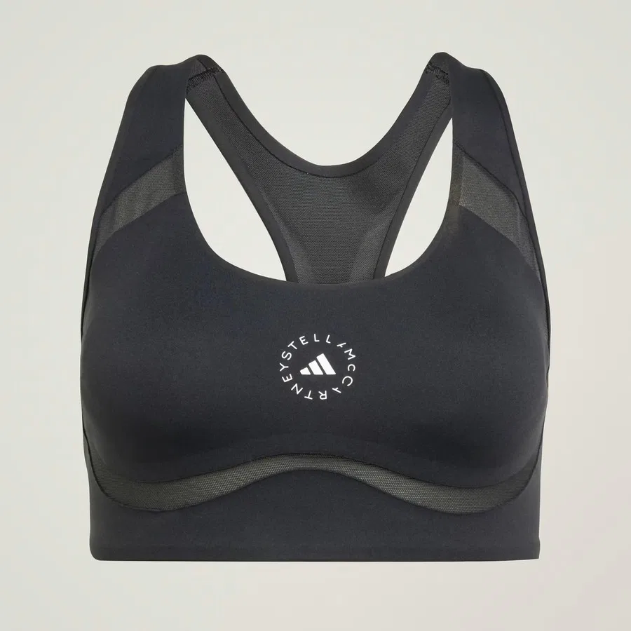 Женский спортивный бюстгальтер с длинным рукавом By Stella McCartney Power Impact Training adidas, Черный — фото 4