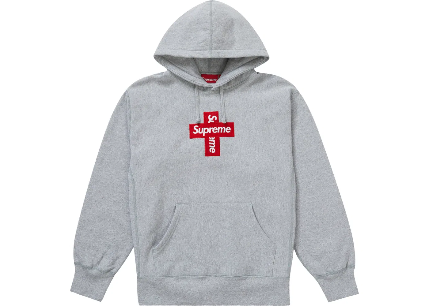 Мужская худи с принтом Cross Box Logo Supreme, Heather Grey