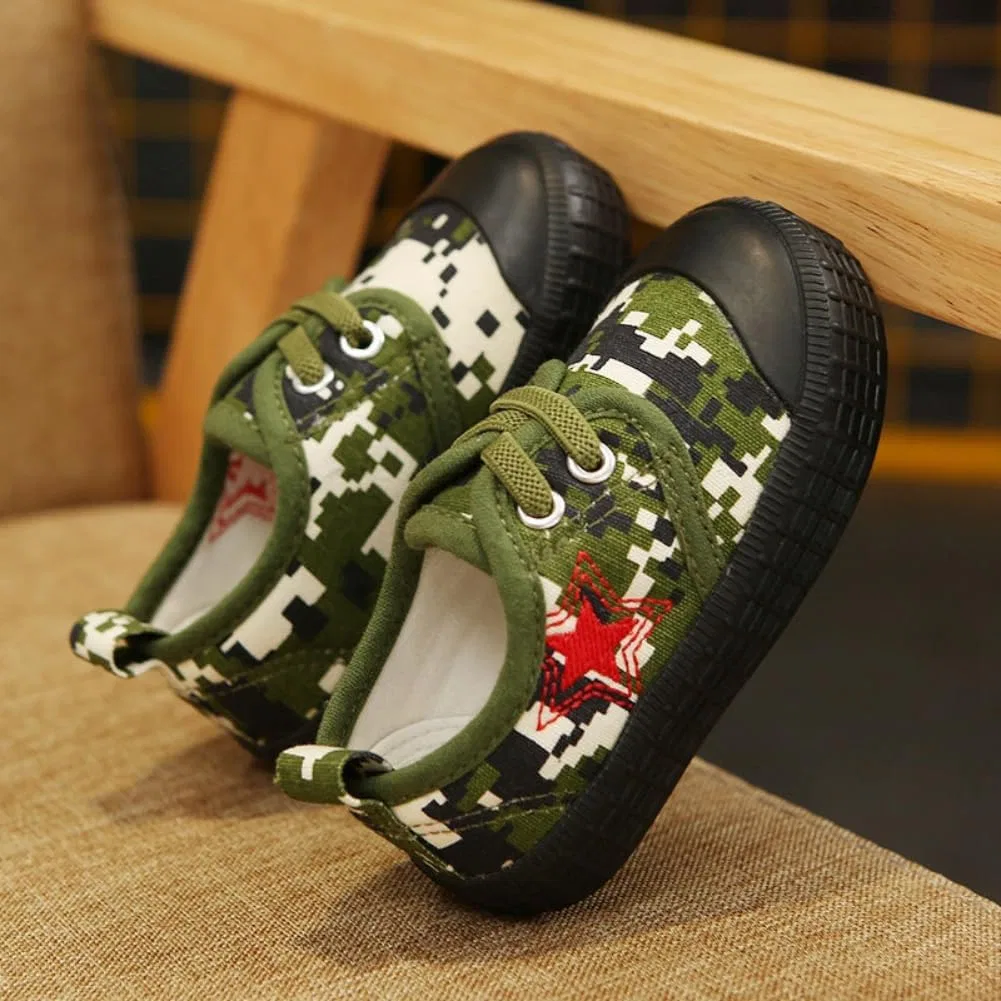 Детские кеды с ретро-камуфляжным принтом для мальчиков и девочек Auhoho, Camouflage — фото 2