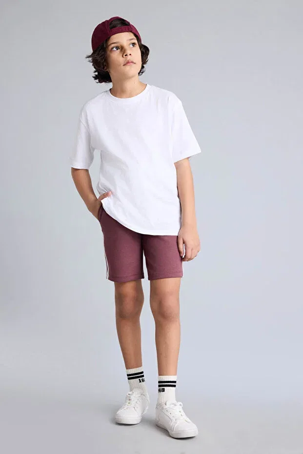 Детские шорты для мальчиков модальные Elastic Waist Modal Shorts For Boys Defacto, Burgundy-Br494 — фото 2