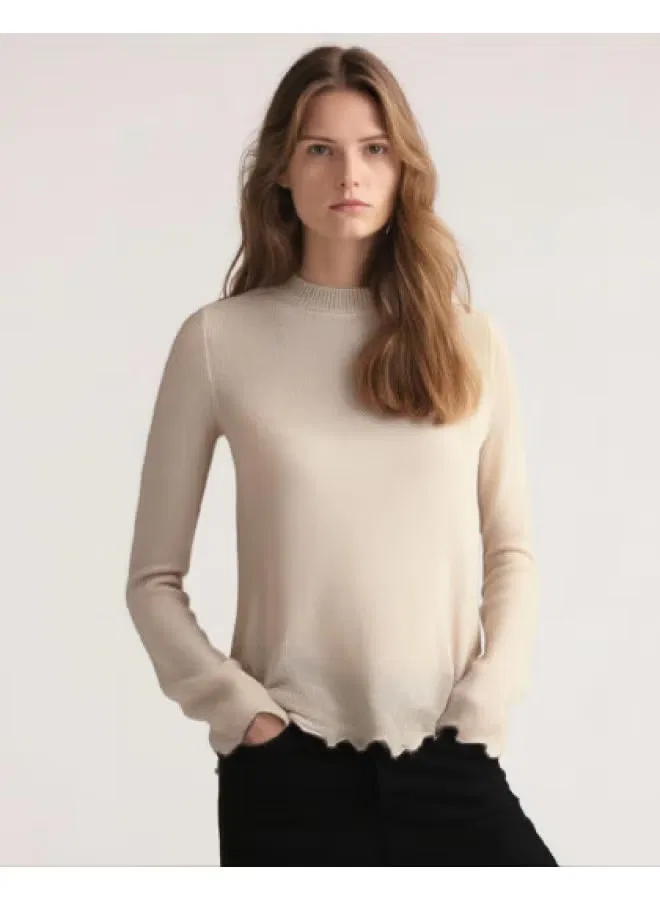 Свитер с кружевной отделкой Zara, серый