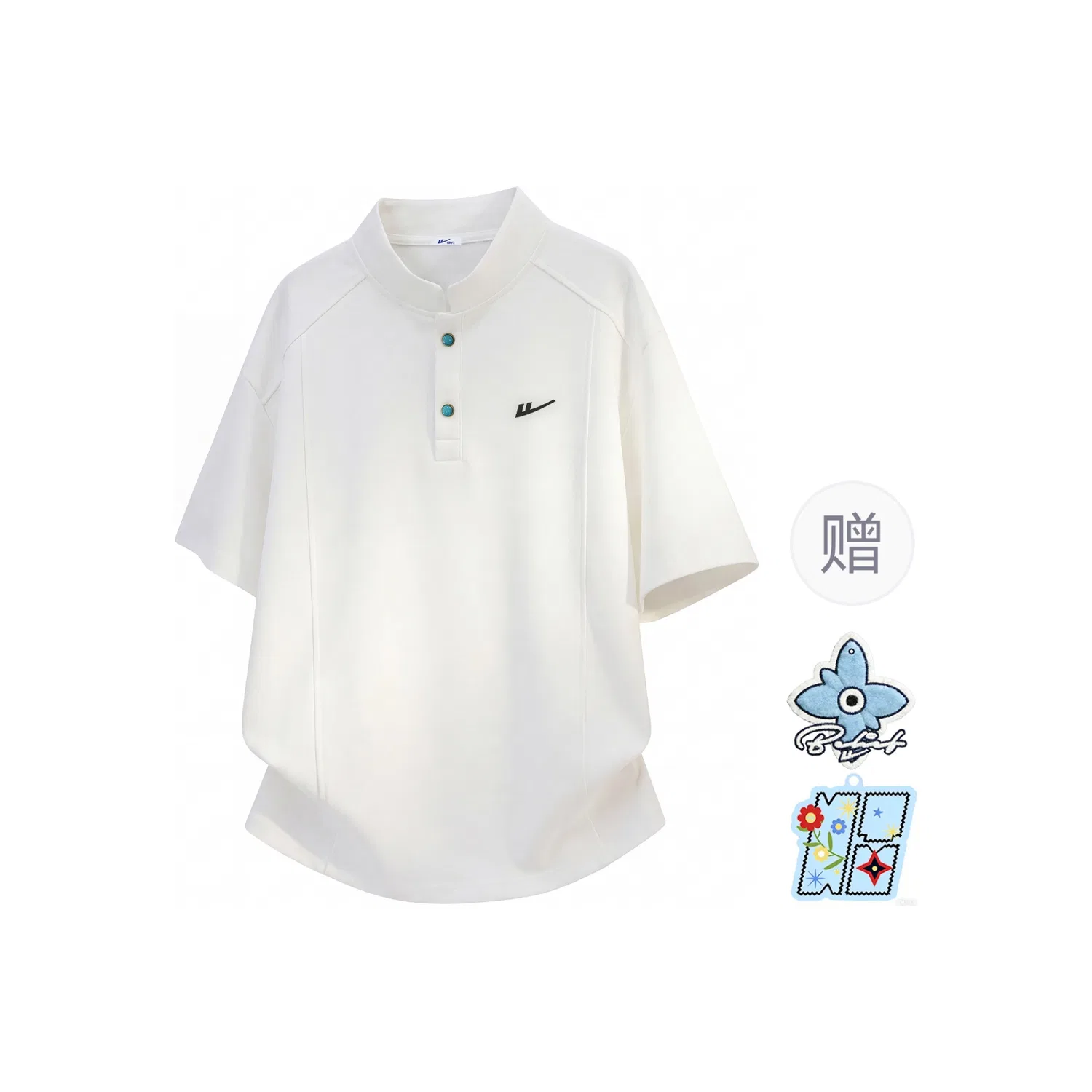 Детская футболка с коротким рукавом White Free Badge+Scented Sachet Charm WARRIOR