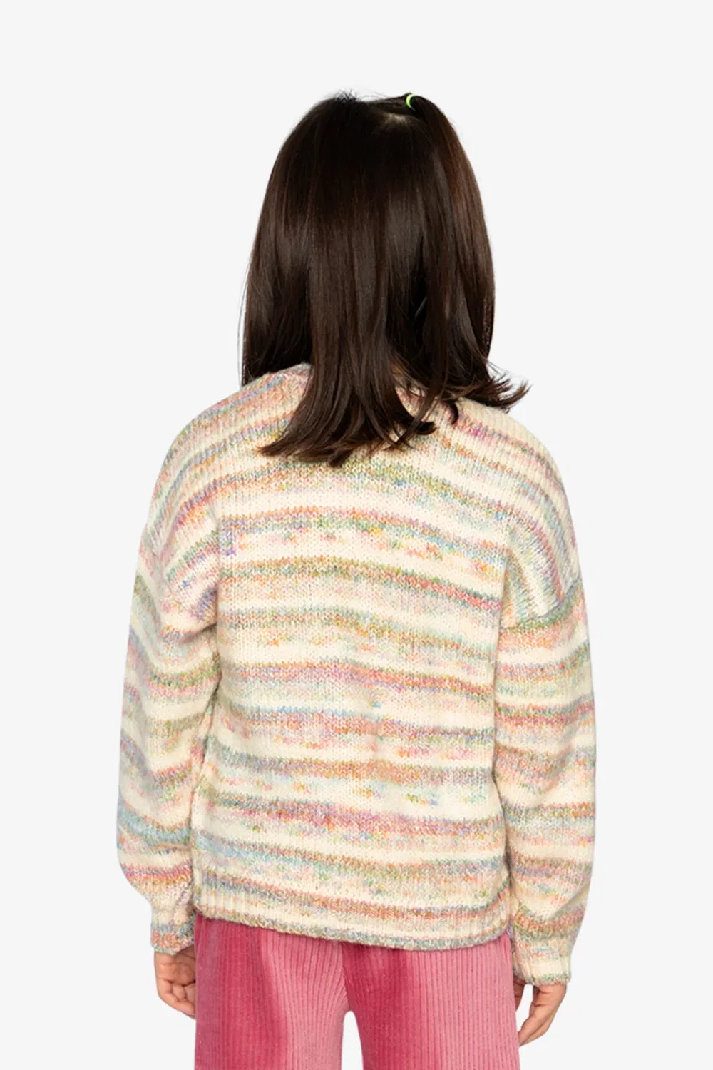 Детский вязаный кардиган с бантами Soft Poetry Deux par Deux, Mauve And Blue Knitwear — фото 4