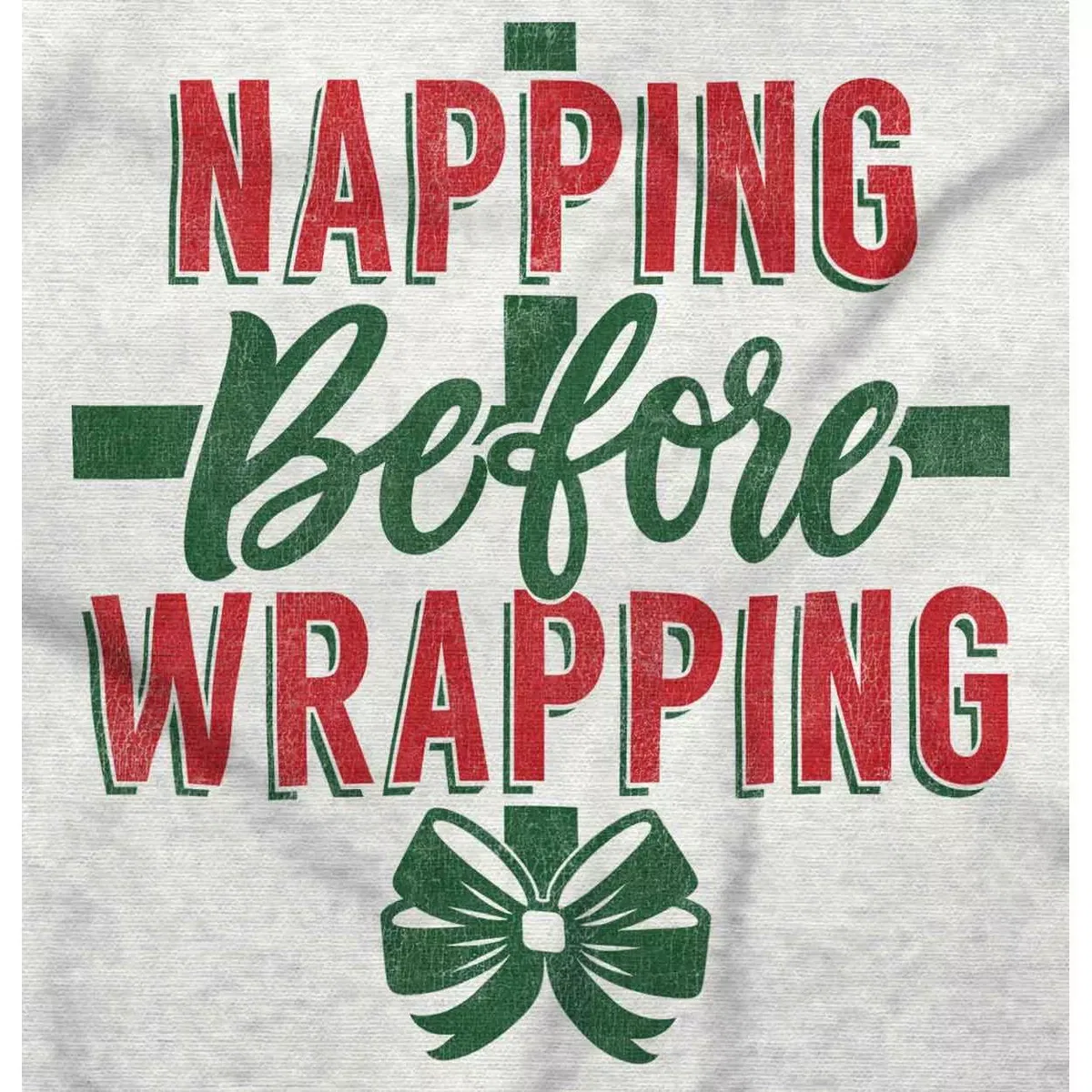 Детское боди для девочек с принтом Xmas Napping Before Wrapping Presents Brisco Brands, Heather — фото 2